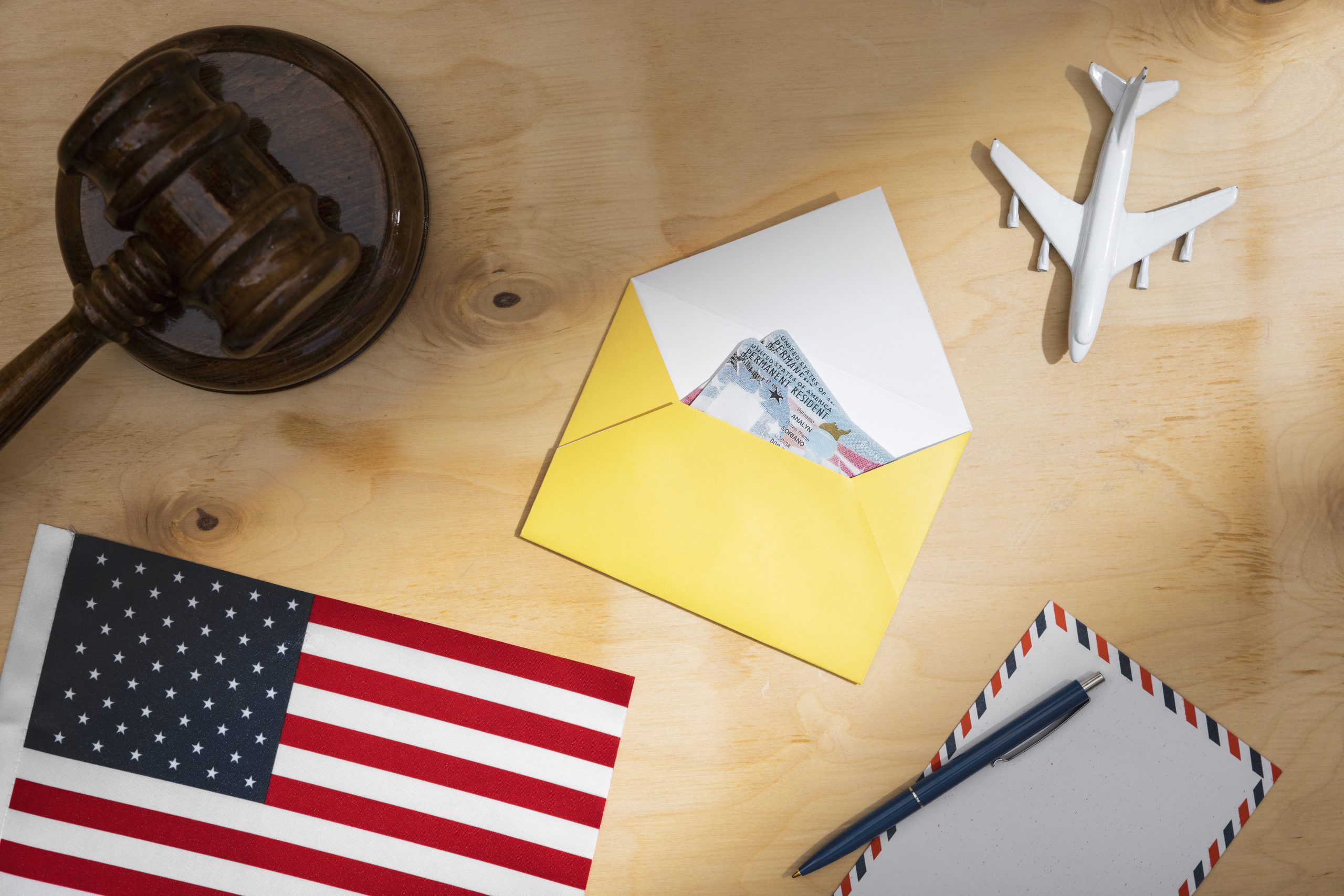 top-view-permanent-resident-cards-flag